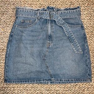 Blue denim skirt